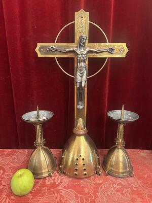 Set art - deco Matching Candle With Cross