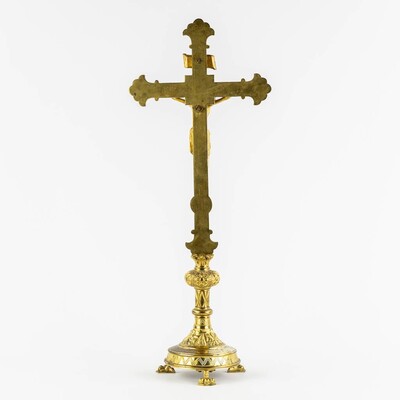 Altar - Cross  en Bronze Gilt, Belgium  19 th century