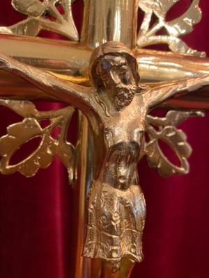 Altar - Cross en Bronze / Polished and Varnished, France 19 th century ( Anno 1875 )