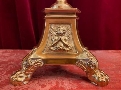 Altar - Cross en Brass Bronze / Polished and Varnished, France 19 th century