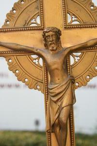 Altar Cross en BRONZE, FRANCE 19th Century
