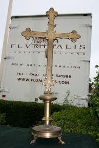 Altar - Cross en bronze, Belgium 19th century