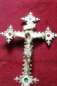 Altar Cross en Messing / Bronze, Belgium 19th century