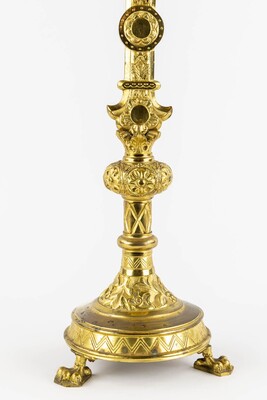 Altar - Cross Expected ! en Bronze Gilt, Belgium  19 th century