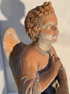 Angel en Terra-Cotta, France 19th century ( anno 1890 )