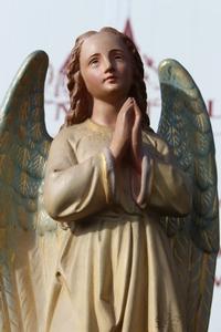 Angel en plaster polychrome, Belgium 19th century