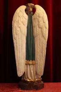 Angel en Terra-Cotta polychrome, France 19th century