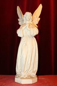 Angel en Terra-Cotta polychrome, France 19th century