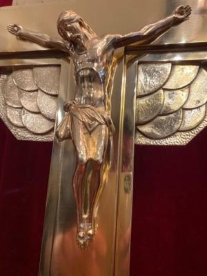 Altar - Cross style ART - DECO en Bronze / Polished / New Varnished, Dutch 20th century (Anno 1930)
