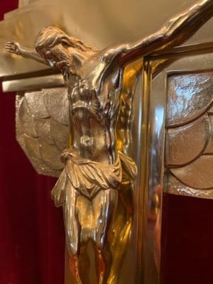 Altar - Cross style ART - DECO en Bronze / Polished / New Varnished, Dutch 20th century (Anno 1930)