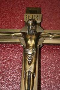 Altar - Cross style ART - DECO en Brass / Bronze, Dutch 20th century