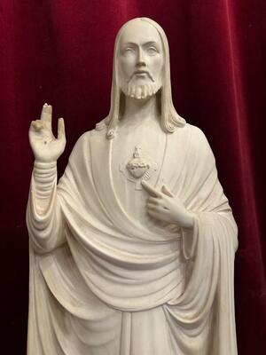 Holy Heart Statue  style art - deco en Plaster, Netherlands  20 th century ( Anno 1930 )