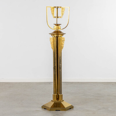 Sanctuary Lamp Signed : Vandenhoute Anderlecht. style art - deco en Bronze, Belgium 20 th century ( Anno 1930 )