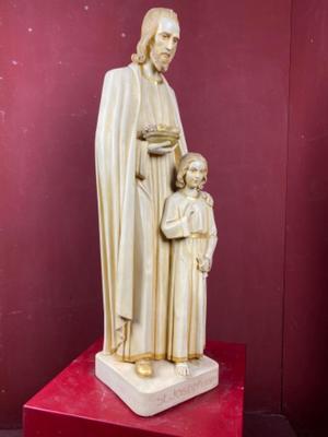 St. Joseph Statue  style art - deco en Plaster polychrome, Netherlands  20 th century