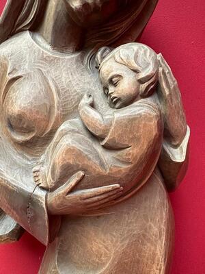 St. Mary With Child  style art - deco en Wood, Southern Germany 20 th century