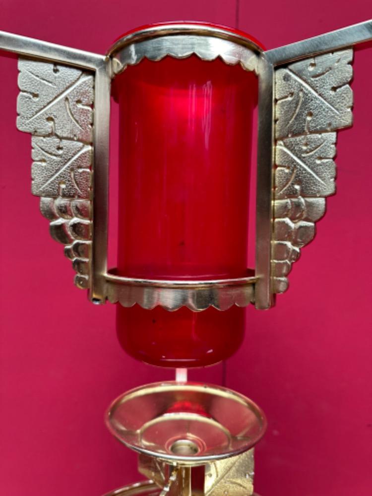 1 art - deco Standing Sanctuary Lamp. Signed : Vandenhoute Anderlecht.