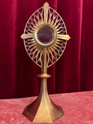 1 Art Nouveau  Monstrance Full Silver 1.15 Kgs ! Atelier : Brom