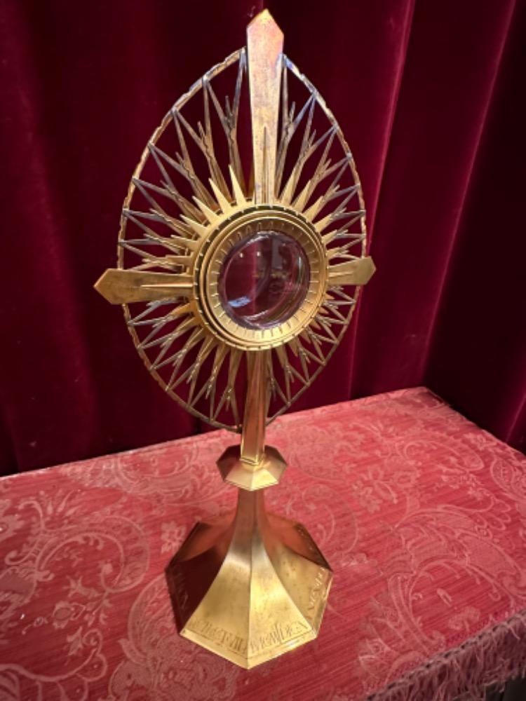 1 Art Nouveau  Monstrance Full Silver 1.15 Kgs ! Atelier : Brom