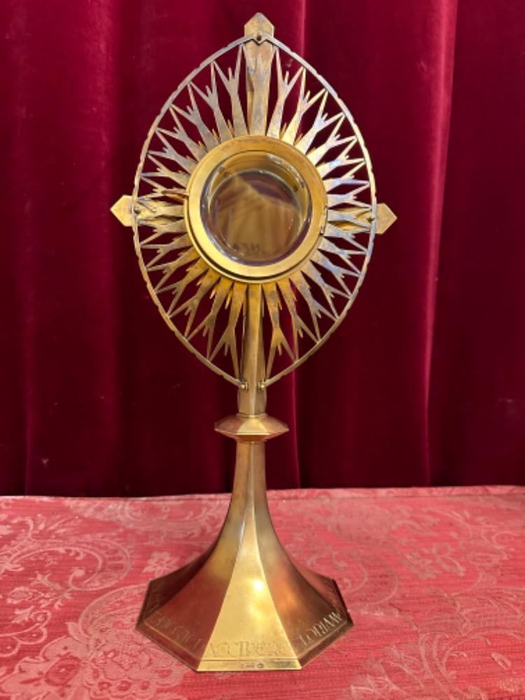 1 Art Nouveau  Monstrance Full Silver 1.15 Kgs ! Atelier : Brom