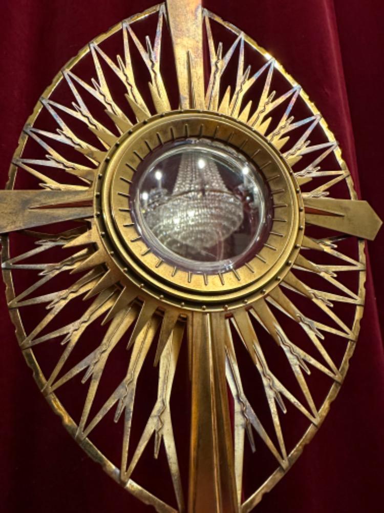 1 Art Nouveau  Monstrance Full Silver 1.15 Kgs ! Atelier : Brom