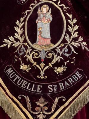 Banner en Fabrics / Embroidery, Brussel Belgium 20 th century ( Anno 1927 )