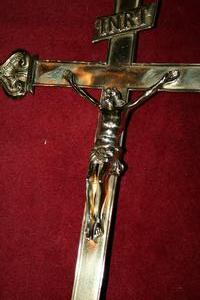 Altar Cross style Barok en Brass, FRANCE 19 th century