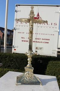 Altar - Cross style baroque en Brass / Bronze, France 18 th century