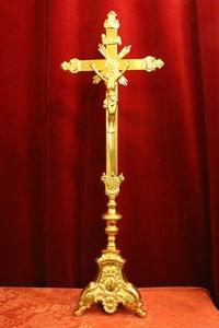 Altar - Cross style Baroque en Bronze / Polished and Varnished, France 19th century