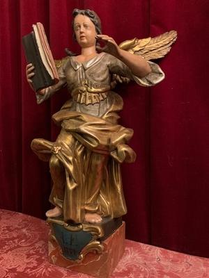 Angel style Baroque en wood polychrome, Southern Germany 19th century ( anno 1900 )