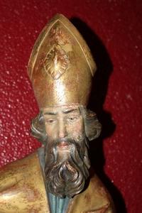 Bishop. St. Urbanus. style baroque en wood polychrome, Southern Germany 20th century