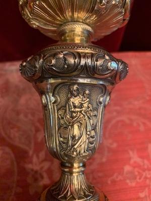 Chalice style Baroque en full silver, Belgium 19th century
