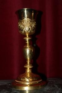 Chalice  style Baroque en Brass / Silver Cuppa / Gilt, France 19th century