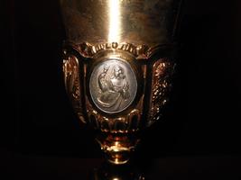 Chalice style Baroque en full silver / Gilt, France 1839