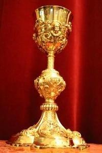 Chalice style Baroque en full silver / Gilt, France 19th century (anno 1870)
