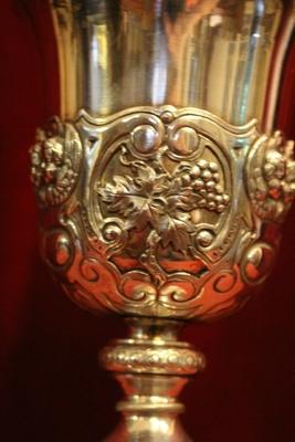 Chalice style Baroque en full silver, France 19th century (anno 1850 )