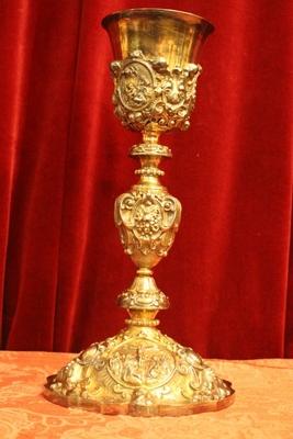 Chalice Weight 1.00 Kgs. Could Be Cleaned On Request style Baroque en full silver , France 19 th century 1847