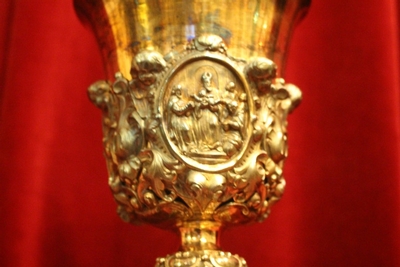 Chalice Weight 1.00 Kgs. Could Be Cleaned On Request style Baroque en full silver , France 19 th century 1847