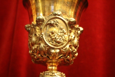 Chalice Weight 1.00 Kgs. Could Be Cleaned On Request style Baroque en full silver , France 19 th century 1847