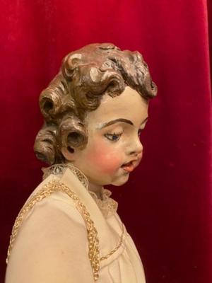 Child Jesus Statue style Baroque en Wood / Dressed, Spain  19 th century