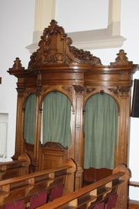 Confessional style baroque en wood oak, Dutch 19th century