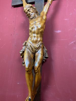 Corpus Christi Measures Corpus Without Cross: 96 X 36 Cm. style Baroque en hand-carved wood , Belgium 18th century ( Anno 1780 )
