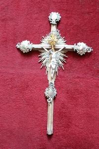 Corpus With Cross style baroque en Wood / Silver / Gold / , Belgium 18 th century