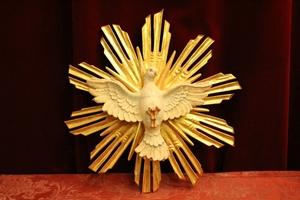 Holy Spirit style Baroque en hand-carved wood polychrome, Southern Germany 19th century