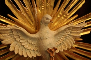 Holy Spirit style Baroque en hand-carved wood polychrome, Southern Germany 19th century