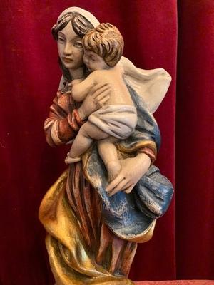 Madonna  style Baroque en wood polychrome, Southern Germany 20th century