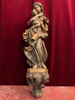 Madonna With Child  style Baroque en wood polychrome, Southern Germany 20th century