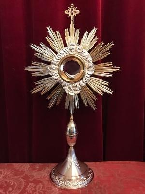 Monstrance style Baroque en Brass / Bronze / Gilt / Plated Silver, Italy 20 th century