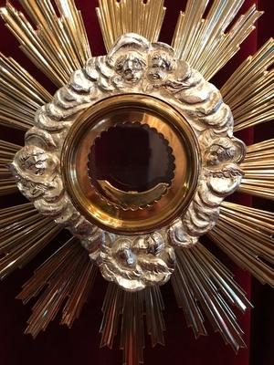 Monstrance style Baroque en Brass / Bronze / Gilt / Plated Silver, Italy 20 th century