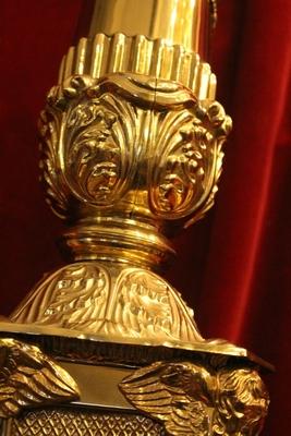 Pascal Candlestick style Baroque en Bronze / Gilt, France 19th century