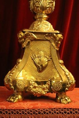 Pascal Candlestick style Baroque en Bronze / Gilt, France 19th century